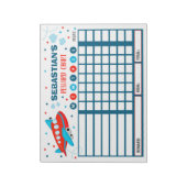 Reward Chart Airplane Personated Chore Chart Notitieblok (Gedraaid)