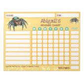 Reward Chart Jumping Spider Personalized Chores Notitieblok (Voorkant)