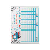 Reward Chart Monster Train Personalized Chores Notitieblok (Gedraaid)