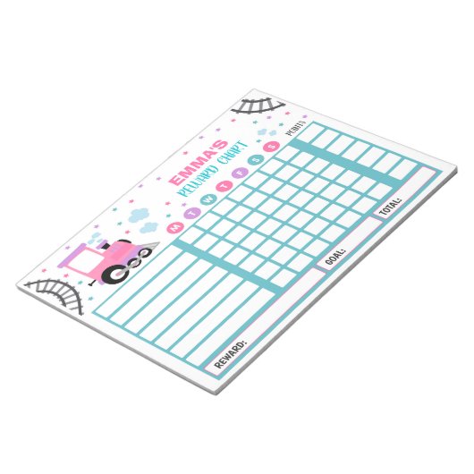 Reward Chart Monster Train Personalized Chores Notitieblok (Schuin)