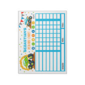 Reward Chart Monster Truck Personalized Chores Notitieblok (Gedraaid)