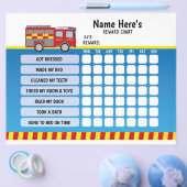 Reward Chart Personated Fire Truck Planner Kinder Flyer (Enkel)