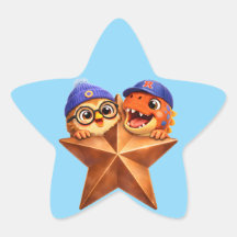 Rex and hoot brawl star grade one star shaped leve