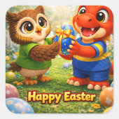 Rex and large happy Easter party stickers de (Devant)