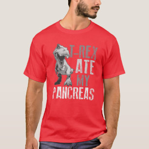 Rex Ate My Pancreas Diabetes Dinosaur Lovers Gif T-shirt