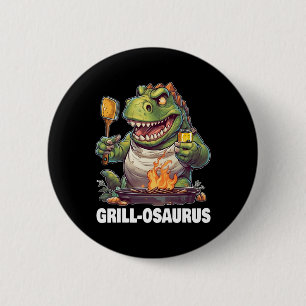 Rex BBQ Dinosaurus Grappige Vaderdag Grillen Ronde Button 5,7 Cm