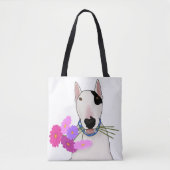 Rex de TV Terrier met bloemen Draagtas (Voorkant)