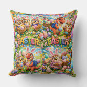 Rex et hoot Coussin de jardin de Pâques char de fo (Recto)