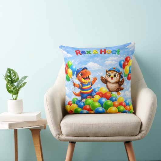Rex et hoot l'aventure du coussin à jeter dans la (Chaise)
