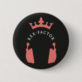 Rex Factor Logo Badge Ronde Button 5,7 Cm (Voorkant)