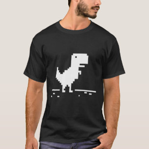 Rex Geek Dinosaur Pixel Geen internetverbinding T-shirt