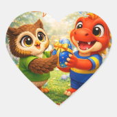 Rex happy Easter heart shaped envelope seals Hart Sticker (Voorkant)