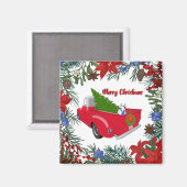 Rex in Rode Vrachtwagenmagneet Magneet (Voorkant / Achterkant)