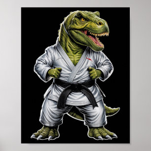 Rex Martial Arts Dinosaur Karate Jiu-jitsu Ninja Poster