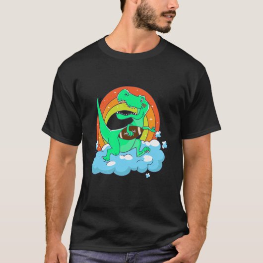 rex playing rugby football t-shirt (Voorkant)