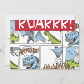 Rex Roar | Dinosaur Anniversaire Invitation photo (Dos)