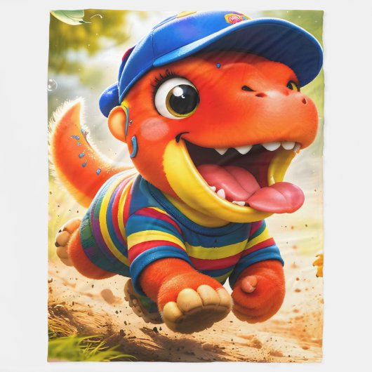 Rex, the dinosaur playtime adventure premium large fleece deken (Voorkant)