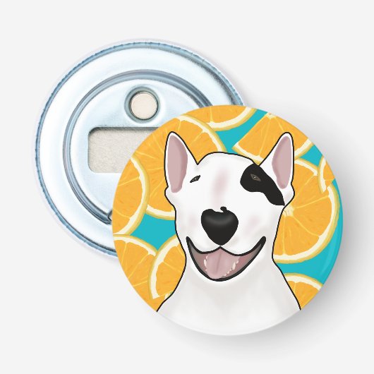 Rex the TV Terrier Fruits Tas Button Flesopener (Voorkant)