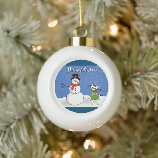 Rex The TV Terrier Rex en Snowman Ornament (Boom)