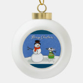 Rex The TV Terrier Rex en Snowman Ornament (Voorkant)