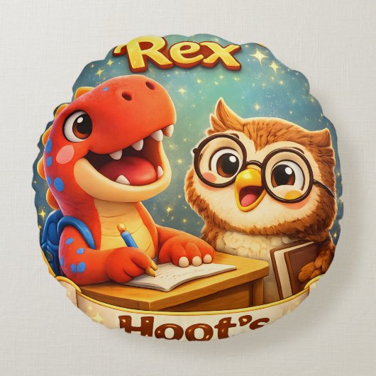 rex uil rond kussen (Voorkant)