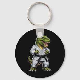 Rex Vechtkunst Dinosaurus Karate Judo Bjj Vechters Sleutelhanger