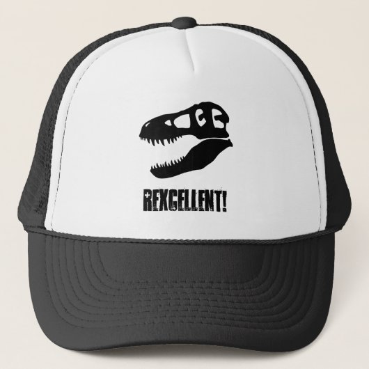 "Rexcellent!" T. rex dinosaurus schedel afdruk Trucker Pet (Voorkant)