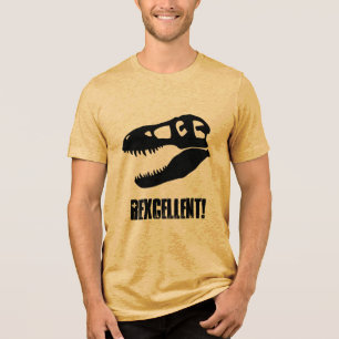 Rexcellent! T. rex dinosaurus schedel Tri-Blend Shirt
