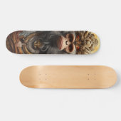 Rey Mono Chino con Mirada Seria Decisiva Skateboard (Horizontaal)