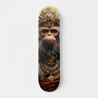 Rey Mono Chino con Mirada Seria Decisiva Skateboard