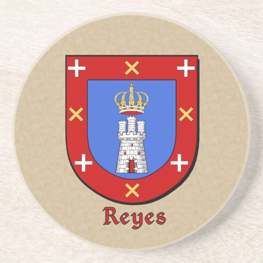 Reyes Heraldic Shield Zandsteen Onderzetter (Voorkant)