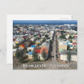 Reykjavík, Carte postale Islande (Devant / Derrière)