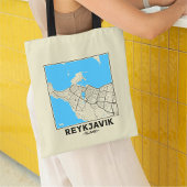 Reykjavik, Iceland City Map Tote Bag