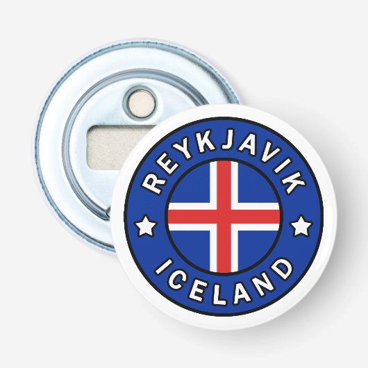 Reykjavik IJsland Button Flesopener (Voorkant)