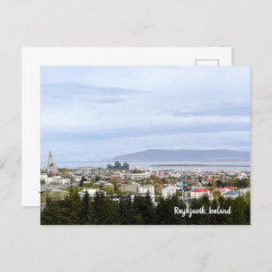 Reykjavik IJsland Cityscape Photo Text Briefkaart