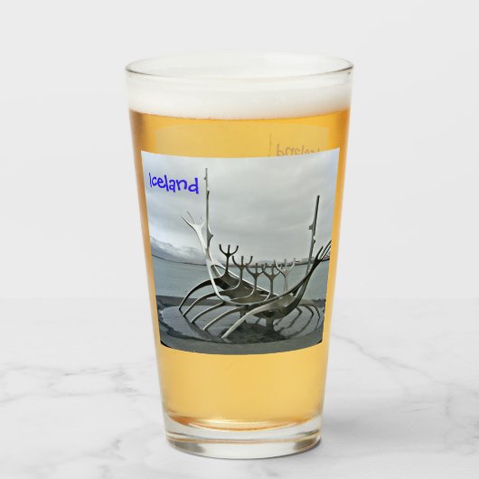 Reykjavik Ijsland Glas (Voorkant gevuld)