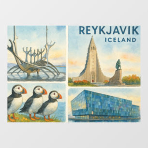 Reykjavik IJsland multiview Raamsticker