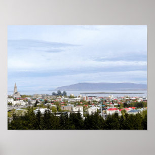 Reykjavik IJsland prachtige foto van de stad Poster