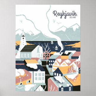 Reykjavik, IJsland, reisposter Poster
