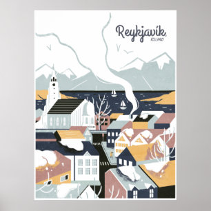 Reykjavik, IJsland, reisposter Poster