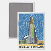 Reykjavík IJsland Reizen Magneet (Voorkant / Achterkant)