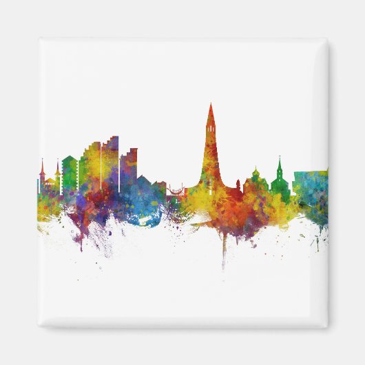 Reykjavík IJsland Skyline Magneet (Voorkant)