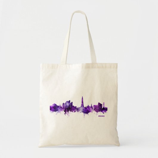 Reykjavik IJsland Skyline Paars 2.22.22 Datum Tote Bag (Voorkant)