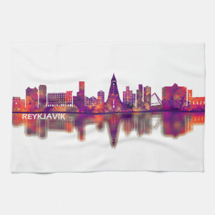 Reykjavik IJsland Skyline Theedoek