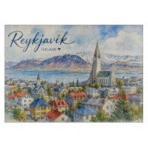 Reykjavik IJsland souvenir aquarel
