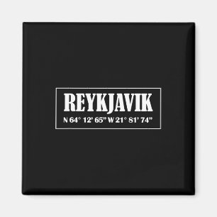 Reykjavik IJsland Stad Coördinaten Magneet
