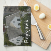 Reykjavik IJsland Tea Towel Theedoek (Quarter Fold)