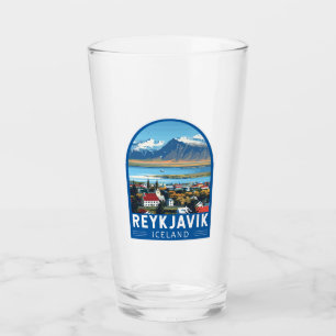Reykjavík IJsland Travel Art Vintage Glas
