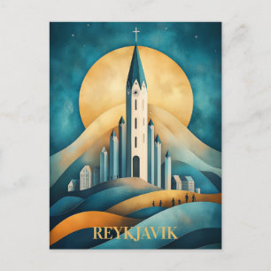 Reykjavik IJsland Travel Briefkaart
