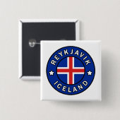 Reykjavik IJsland Vierkante Button 5,1 Cm (Voorkant /achterkant)